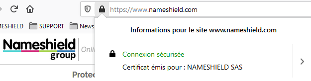 SSL EV certificate - Nameshield