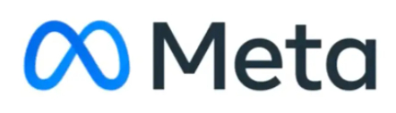 Logo for Meta, previously Facebook, with word Meta and an infinity symbol like an Oculus glasses