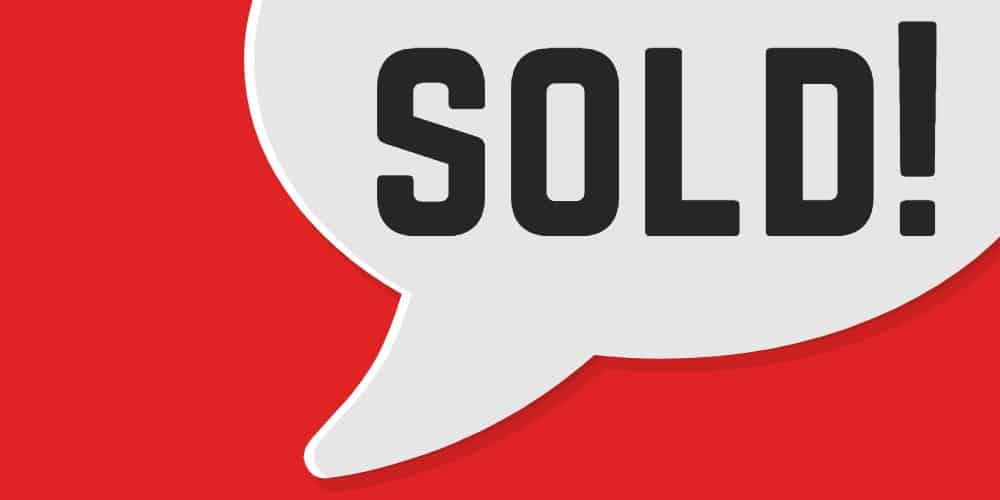The word "Sold" in big letters in quote on red background