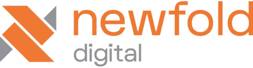 Logo for Newfold Digital has a stylized graphic with orange and gray lines