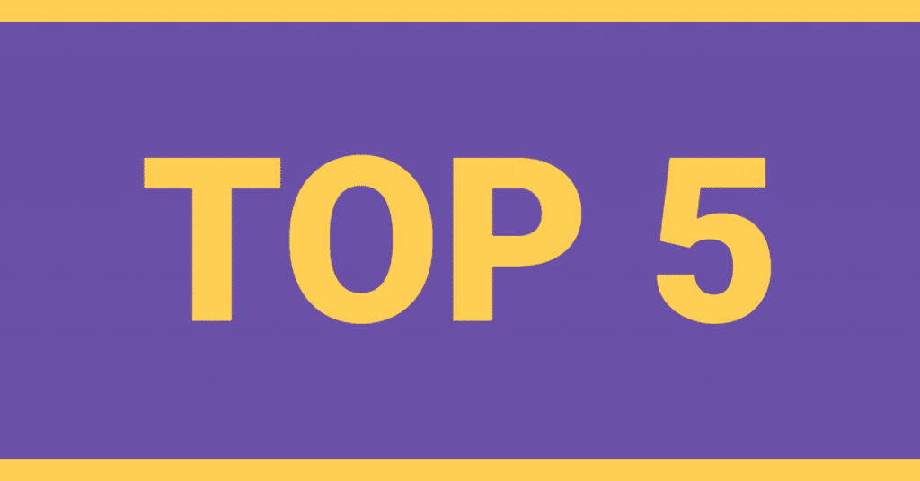 The words "Top 5" written on a purple background