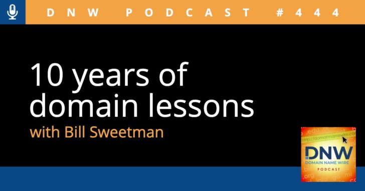 10 years of domain lessons with Bill Sweetman podcast graphic