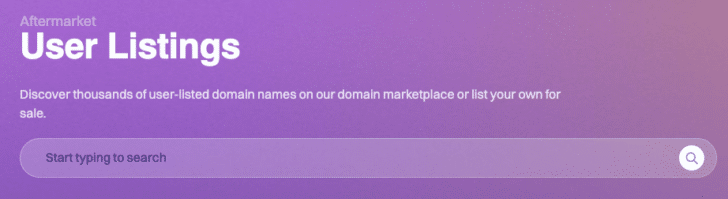 Dynadot Marketplace search box