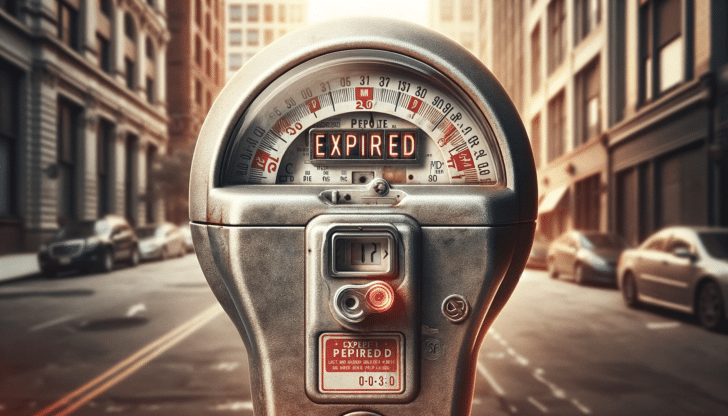 an expired parking meter