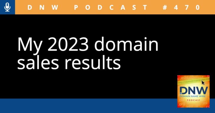 The text "My 2023 domain sales results" on a black background